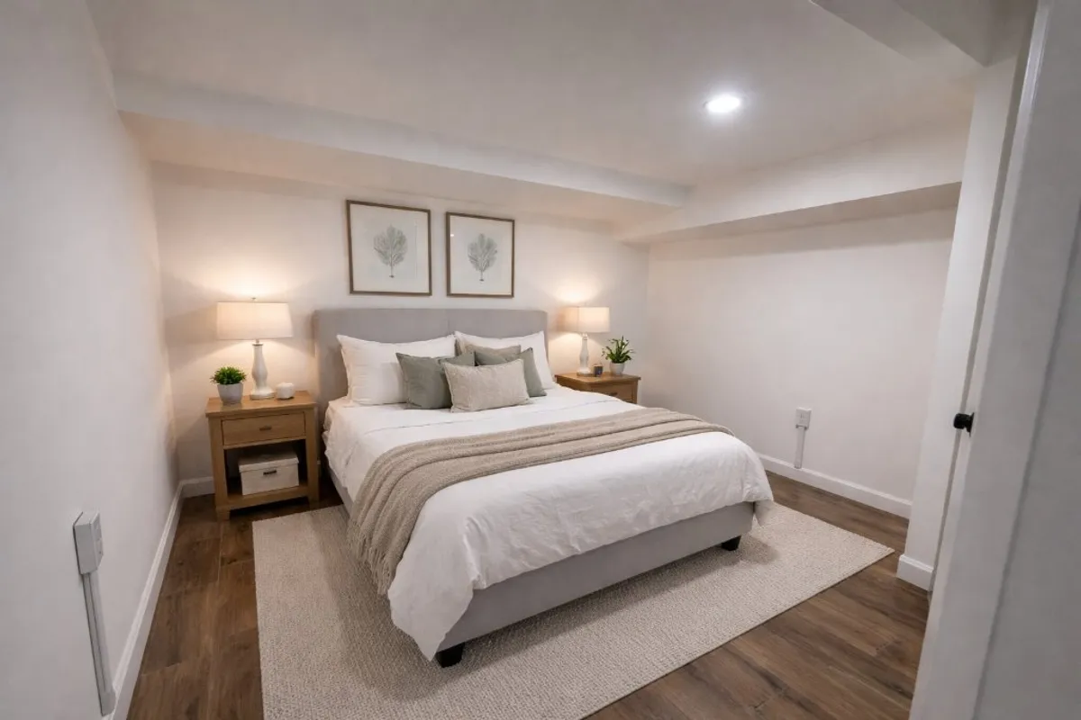 Finished basement bedroom renovation in Albany, NY by Capital Handy Manny