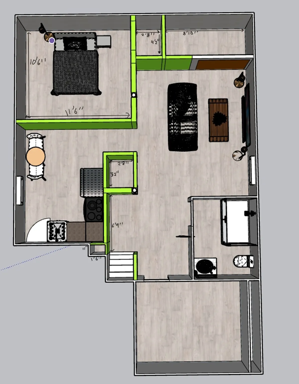 Basement floor plan drawing for a home renovation in Albany, NY by Capital Handy Manny